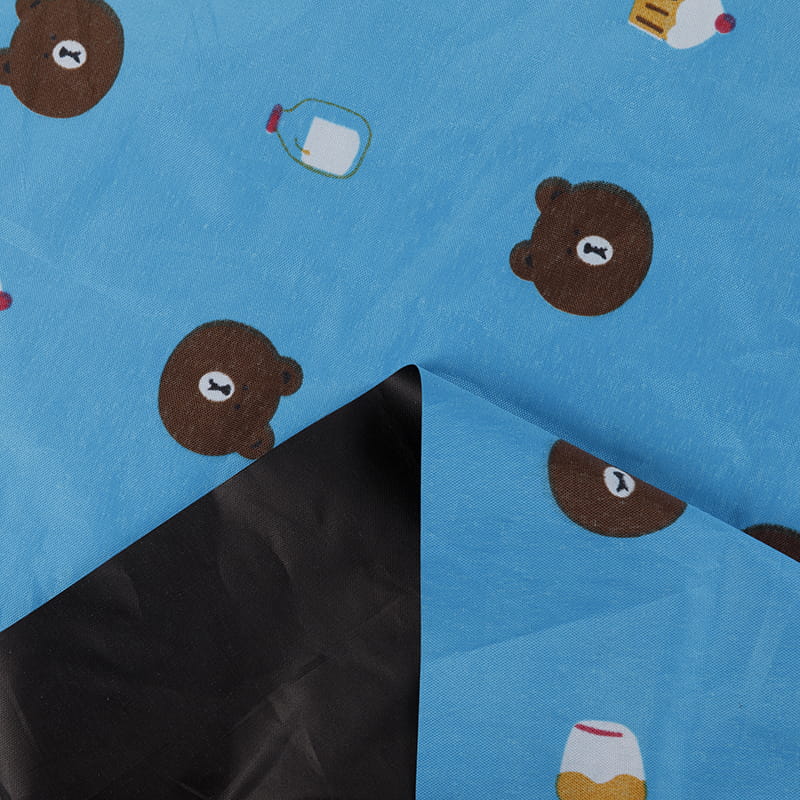 Pongee med sort belægning